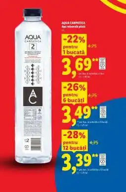 Lidl Aqua Carpatica Apă Minerală Plată 2L Ofertă