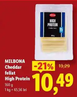 Lidl MILBONA Cheddar feliat High Protein Ofertă