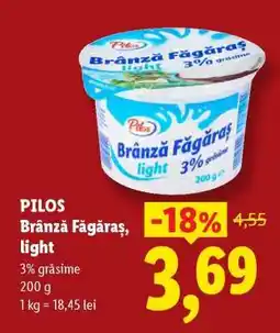 Lidl PILOS Brânză Făgăraș light Ofertă