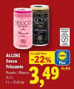 Lidl ALLINI Secco Frizzante Rosato / Bianco Ofertă