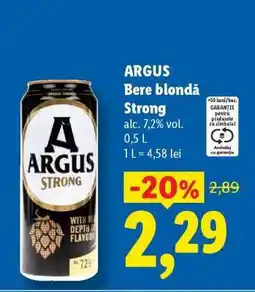 Lidl ARGUS Bere blondă Strong Ofertă