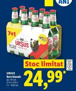 Lidl URSUS Bere blondă Ofertă