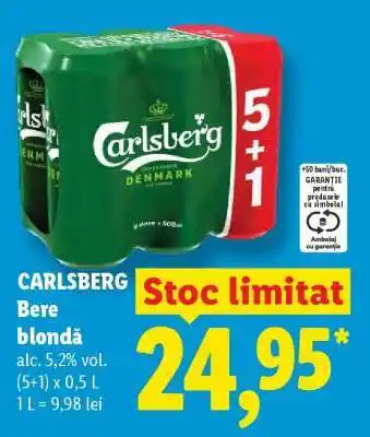 CARLSBERG Bere blondă