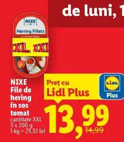 Lidl NIXE File de hering în sos tomat Ofertă