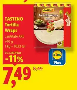 Lidl TASTINO Tortilla Wraps Ofertă