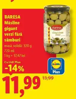 Lidl BARESA Măsline gigant verzi fără sâmburi Ofertă
