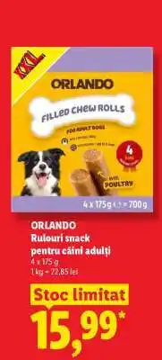 Lidl ORLANDO Rulouri snack pentru câini adulți Ofertă