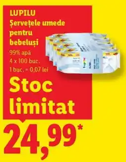Lidl LUPILU Șervețele umede pentru bebeluși Ofertă