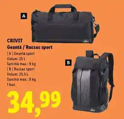 Lidl CRIVIT Geantă / Rucsac sport Ofertă