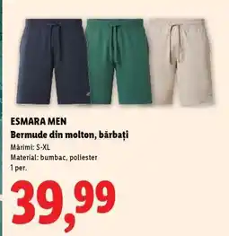 Lidl ESMARA MEN Bermude din molton, bărbați Ofertă