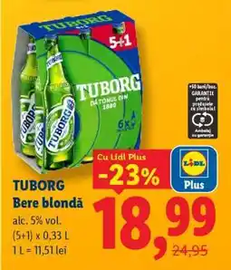 Lidl TUBORG Bere blondă Ofertă
