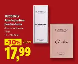 Lidl SUDDENLY Apă de parfum pentru damă Ofertă