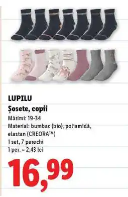 Lidl LUPILU Șosete, copii Ofertă