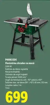 Lidl PARKSIDE Fierăstrău circular cu masă Ofertă