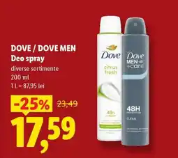 Lidl DOVE / DOVE MEN Deo Spray Ofertă