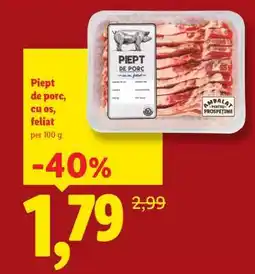 Lidl Piept de porc cu os, feliat Ofertă