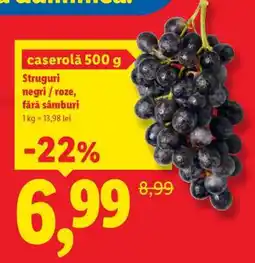 Lidl Caserolă 500 g Struguri negri/roze, fără sâmburi Ofertă
