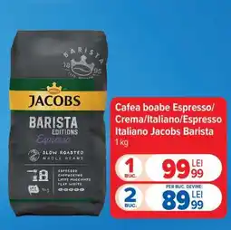 Carrefour Cafea boabe Espresso/Crema/Italiano/Espresso Italiano Jacobs Barista 1 kg Ofertă