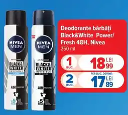 Carrefour Deodorante bărbați Black&White Power/Fresh 48H, Nivea Ofertă