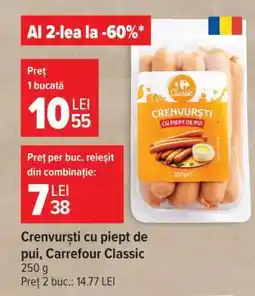 Carrefour Crenvurști cu piept de pui Carrefour Classic Ofertă