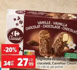 Carrefour Înghețată cu vanilie și ciocolată, Carrefour Classic Ofertă