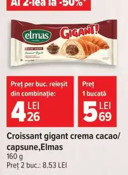 Carrefour Croissant gigant crema cacao/capsune, Elmas Ofertă