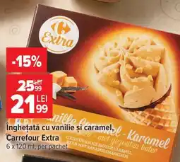 Carrefour Înghețată cu vanilie și caramel, Carrefour Extra Ofertă
