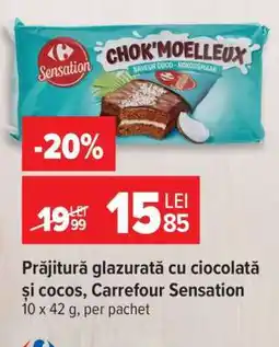 Carrefour Prăjitură glazurată cu ciocolată și cocos, Carrefour Sensation Ofertă