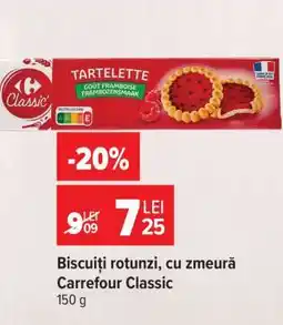 Carrefour Biscuiți rotunzi, cu zmeură Carrefour Classic Ofertă