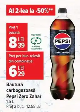 Carrefour Băutură carbogazoasă Pepsi zero zahăr Ofertă