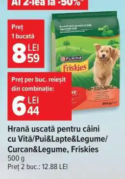 Carrefour Hrană uscată pentru câini cu Vită/Pui&Lapte&Legume/Curcan&Legume, Friskies Ofertă