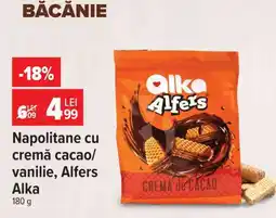Carrefour Napolitane cu cremă cacao/vanilie, Alfers Alka Ofertă
