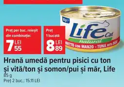 Carrefour Hrană umedă pentru pisici cu ton și vită/ton și somon/pui și mar, Life Ofertă