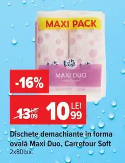 Carrefour Dischete demachiante în formă ovală Maxi Duo, Carrefour Soft Ofertă