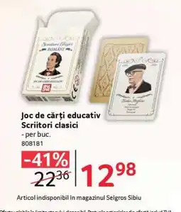 Selgros Joc de cărți educativ Scriitori clasici Ofertă