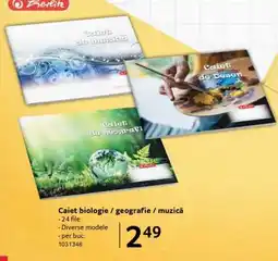 Selgros Caiet biologie / geografie / muzică Ofertă