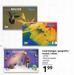 Selgros Caiet biologie / geografie / muzică / desen Ofertă