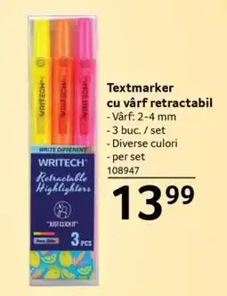 Selgros Textmarker cu vârf retractabil Ofertă