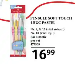 Selgros PENSULE SOFT TOUCH 4 BUC PASTEL Ofertă