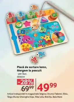 Selgros PLACĂ DE SORTARE LEMN, MERGEM LA PESCUIT Ofertă