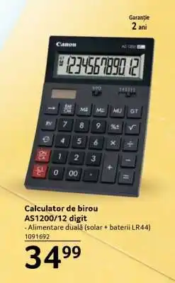 Selgros Calculator de birou AS1200/12 digit Ofertă