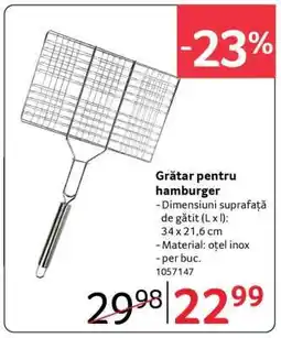 Selgros Grătar pentru hamburger Ofertă