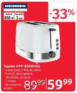 Selgros Toaster HTP-850WHSS Ofertă