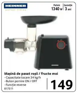 Selgros Mașină de pasat roșii / fructe moi Ofertă