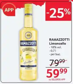 Selgros RAMAZZOTTI Limoncello Ofertă