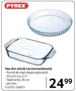 Selgros Vas din sticlă termorezistentă Ofertă