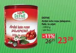 Selgros DEFNE Ardei iute roșu Jalapeno, felii, în oțet Ofertă
