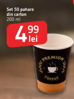 Supeco Set 50 pahare din carton Ofertă