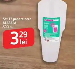 Supeco Set 12 pahare bere ALABALA Ofertă