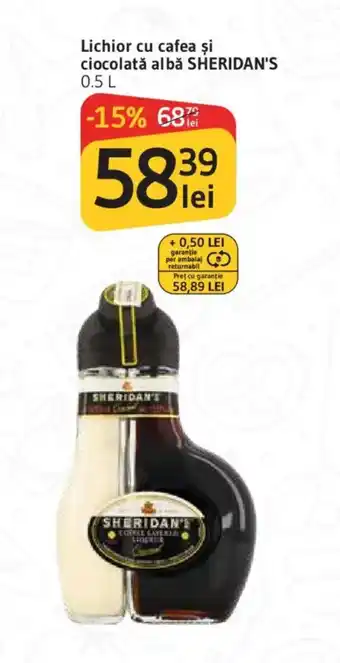 Lichior cu cafea şi ciocolată albă SHERIDAN'S